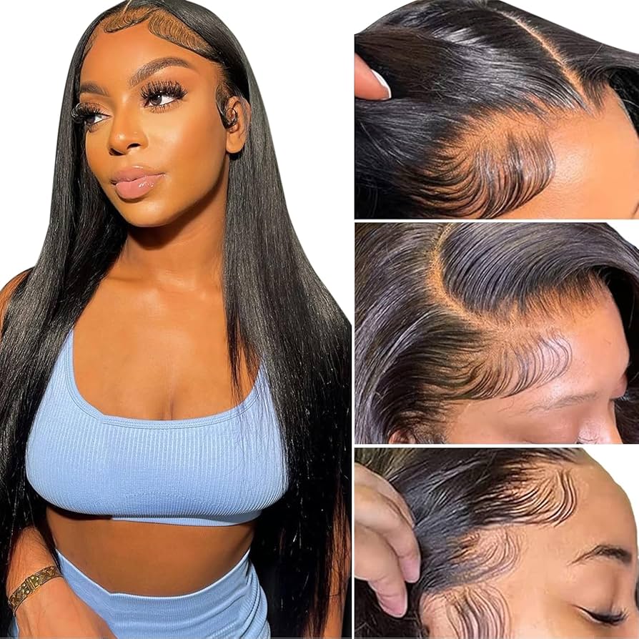 MEGALOOK Upgraded 13x4 Pre Cut Lace Front Bleached Knots Wigs 200% Density Perruque Femme Naturelle Brésilien Perruque Cheveux Humain Wear and Go Glueless Wigs Natural Hairline 36 Pouces