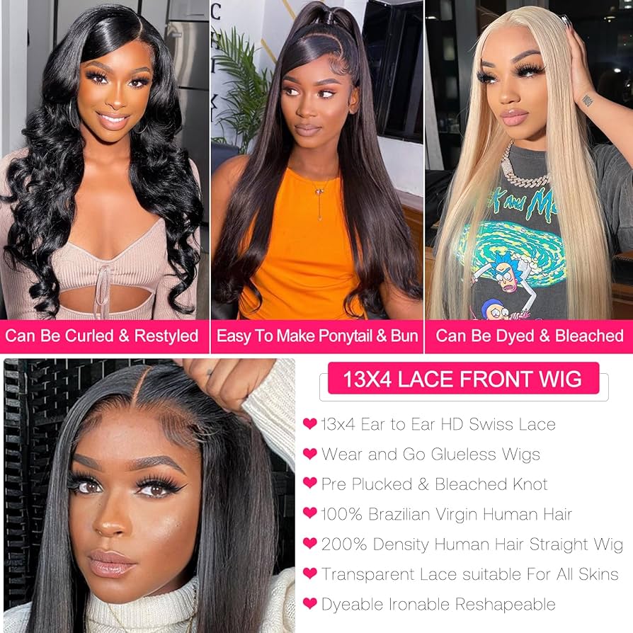 MEGALOOK Upgraded 13x4 Pre Cut Lace Front Bleached Knots Wigs 200% Density Perruque Femme Naturelle Brésilien Perruque Cheveux Humain Wear and Go Glueless Wigs Natural Hairline 36 Pouces