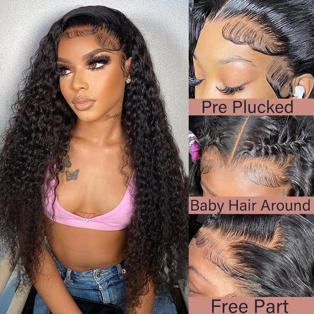 Perruque Femme Naturelle Perruque Bresilienne Lisse Perruque Cheveux Humain Deep Wave Lace Front Wigs Human Hair Wig Perruque Femme Naturelle Brésilien Densité 180% 28 Pouces 13X6 HD Lace Frontal Wigs
