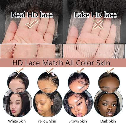 13X6 HD Lace Frontal Perruques Cheveux Humains Perruque Bresilienne Femme Naturel Brésilienne Lace Front Wigs Human Hair Cheveux Meches 180% Densité 16 Pouces Couleur Noire Naturelle