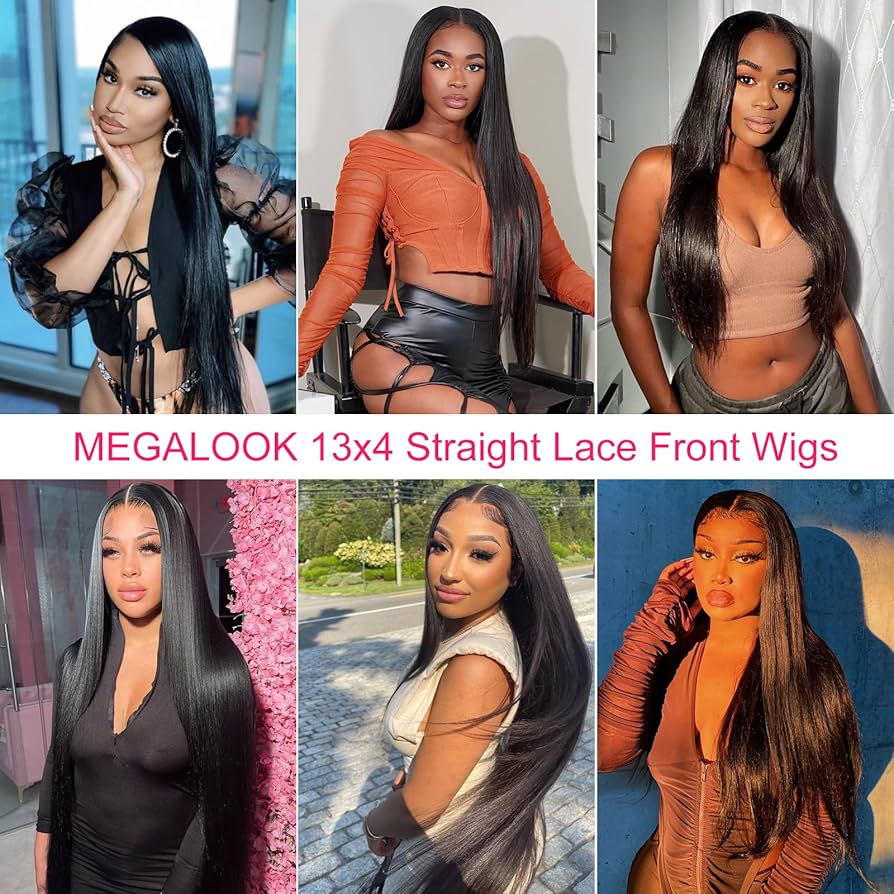 MEGALOOK Upgraded 13x4 Pre Cut Lace Front Bleached Knots Wigs 200% Density Perruque Femme Naturelle Brésilien Perruque Cheveux Humain Wear and Go Glueless Wigs Natural Hairline 36 Pouces