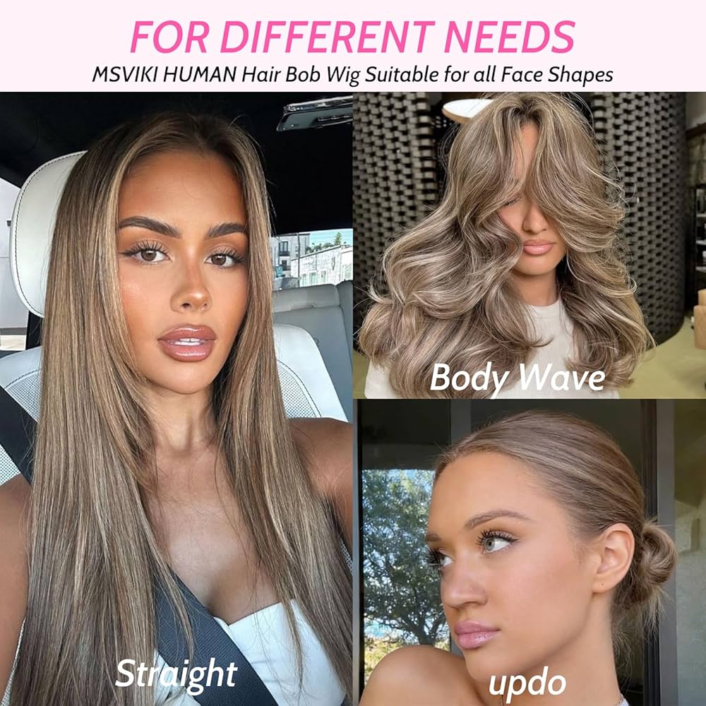 100% Cheveux Vierges Perruque Highlights Misty Moon Doré Money Piece Blond Cendré Lisses Densité 200% Dentelle Nude UHD 13x6 Flexibilité de Séparation Ligne de Cheveux Invisible（20inch）